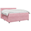 vidaXL Boxspring ágy matraccal Rózsaszín 200 x 200 cm Bársony