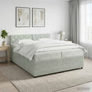 vidaXL Boxspring ágy matraccal Világosszürke 200 x 200 cm Bársony