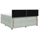 vidaXL Boxspring ágy matraccal Világosszürke 200 x 200 cm Bársony