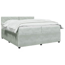 vidaXL Boxspring ágy matraccal Világosszürke 200 x 200 cm Bársony