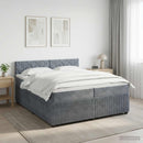 vidaXL Boxspring ágy matraccal Sötétszürke 200 x 200 cm Bársony
