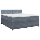 vidaXL Boxspring ágy matraccal Sötétszürke 200 x 200 cm Bársony