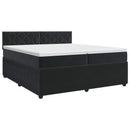 vidaXL Boxspring ágy matraccal fejtámlával Fekete 200 x 200 cm Bársony