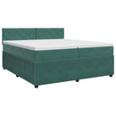 vidaXL Boxspring ágy matraccal Sötétzöld 200 x 200 cm Bársony
