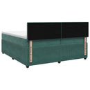 vidaXL Boxspring ágy matraccal Sötétzöld 200 x 200 cm Bársony