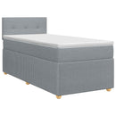 vidaXL Boxspring ágy matraccal Világosszürke 90 x 190 cm Szövet
