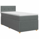 vidaXL Boxspring ágy matraccal Sötétszürke 90 x 190 cm Szövet