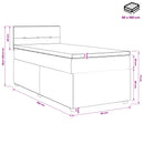 vidaXL Boxspring ágy matraccal Sötétszürke 90 x 190 cm Szövet