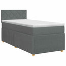 vidaXL Boxspring ágy matraccal Sötétszürke 90 x 190 cm Szövet