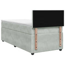 vidaXL Boxspring ágy matraccal Világosszürke 90 x 190 cm Bársony