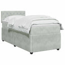 vidaXL Boxspring ágy matraccal Világosszürke 90 x 190 cm Bársony