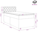 vidaXL Boxspring ágy matraccal Világosszürke 90 x 190 cm Bársony