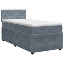 vidaXL Boxspring ágy matraccal Sötétszürke 90 x 190 cm Bársony