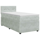 vidaXL Boxspring ágy matraccal Világosszürke 90 x 190 cm Bársony