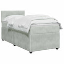vidaXL Boxspring ágy matraccal Világosszürke 90 x 190 cm Bársony