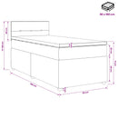vidaXL Boxspring ágy matraccal Sötétszürke 90 x 190 cm Bársony