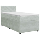 vidaXL Boxspring ágy matraccal Világosszürke 90 x 190 cm Bársony