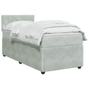vidaXL Boxspring ágy matraccal Világosszürke 90 x 190 cm Bársony