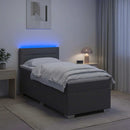 vidaXL Boxspring ágy matraccal és LED-del Sötétszürke 80 x 200 cm