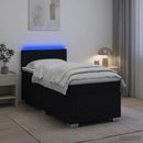 vidaXL Boxspring ágy matraccal és LED-del Fekete 90 x 200 cm Szövet