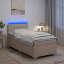 vidaXL Boxspring ágy matraccal és LED-del Krémszínű 100 x 200 cm