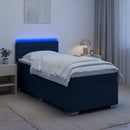 vidaXL Boxspring ágy matraccal és LED-del Kék 100 x 200 cm Szövet