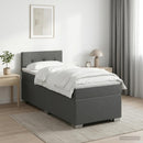 vidaXL Boxspring ágy matraccal és LED-del Sötétszürke 100 x 200 cm