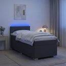 vidaXL Boxspring ágy matraccal és LED-del Sötétszürke 100 x 200 cm