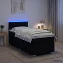 vidaXL Boxspring ágy matraccal és LED-del Fekete 100 x 200 cm Szövet