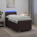 vidaXL Boxspring ágy matraccal és LED-del Sötét Barna 90 x 200 cm