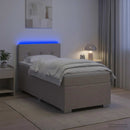 vidaXL Boxspring ágy matraccal és LED-del Tópszínű 90 x 190 cm Szövet