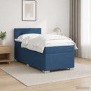 vidaXL Boxspring ágy matraccal és LED-del Kék 90 x 190 cm Szövet