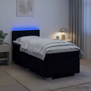 vidaXL Boxspring ágy matraccal és LED-del Fekete 90 x 190 cm Szövet