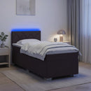 vidaXL Boxspring ágy matraccal és LED-del Sötét Barna 90 x 200 cm