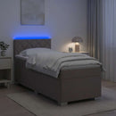 vidaXL Boxspring ágy matraccal és LED-del Tópszínű 90 x 200 cm Szövet
