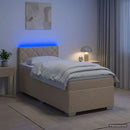 vidaXL Boxspring ágy matraccal és LED-del Krémszínű 80 x 200 cm Szövet