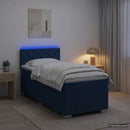 vidaXL Boxspring ágy matraccal és LED-del Kék 90 x 200 cm Szövet