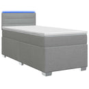 vidaXL Boxspring ágy matraccal és LED-del Világosszürke 90 x 190 cm