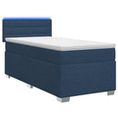 vidaXL Boxspring ágy matraccal és LED-del Kék 90 x 190 cm Szövet