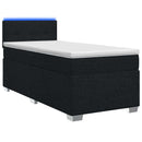 vidaXL Boxspring ágy matraccal és LED-del Fekete 90 x 200 cm Szövet
