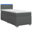 vidaXL Boxspring ágy matraccal és LED-del Sötétszürke 100 x 200 cm