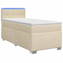 vidaXL Boxspring ágy matraccal és LED-del Krémszínű 100 x 200 cm