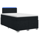 vidaXL Boxspring ágy matraccal és LED-del Fekete 120 x 190 cm Szövet