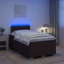 vidaXL Boxspring ágy matraccal és LED-del Sötét Barna 120 x 190 cm