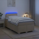 vidaXL Boxspring ágy matraccal és LED-del Krémszínű 120 x 190 cm