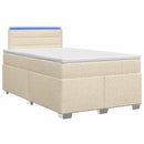 vidaXL Boxspring ágy matraccal és LED-del Krémszínű 120 x 190 cm