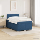 vidaXL Boxspring ágy matraccal és LED-del Kék 120 x 190 cm Szövet