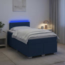 vidaXL Boxspring ágy matraccal és LED-del Kék 120 x 190 cm Szövet