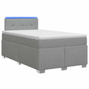 vidaXL Boxspring ágy matraccal és LED-del Világosszürke 120 x 190 cm