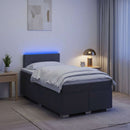 vidaXL Boxspring ágy matraccal és LED-del Sötétszürke 120 x 200 cm